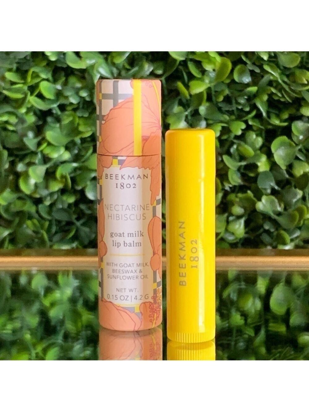 Beekman 1802 Nectarine Hibiscus Goat Milk Tinted Lip Balm | NEW | Coral Pink